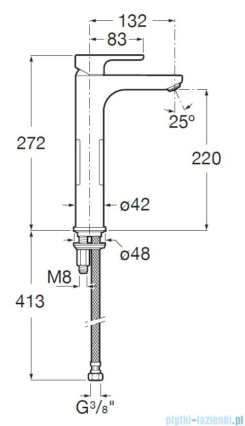 Roca L20 bateria umywalkowa sztorcowa wysoka Chrom A5A3H09C00
