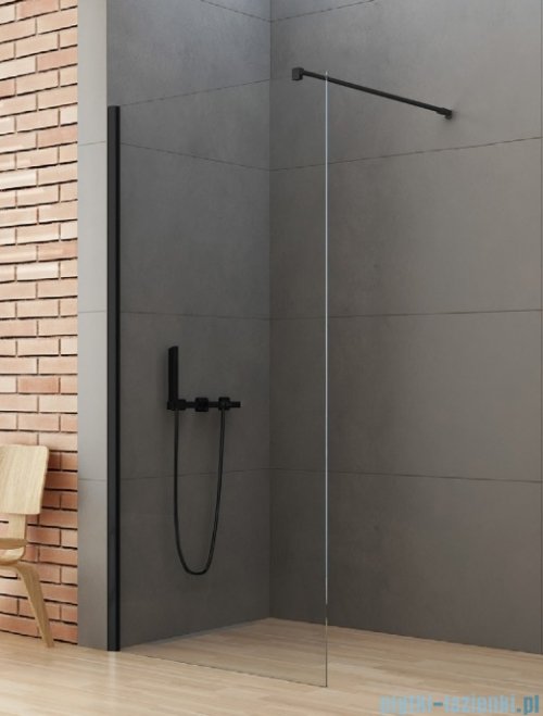 New Trendy New Soleo Black 80x195 cm kabina Walk-In czarny mat/szkło przejrzyste K-0768-WP