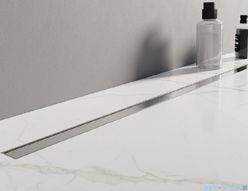 New Trendy Visio Slim odpływ liniowy z rusztem polerowanym w kolorze chromu 80x3,2 cm OL-0068