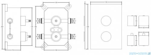 Corsan bateria podtynkowa z termostatem chrom CMT01CH