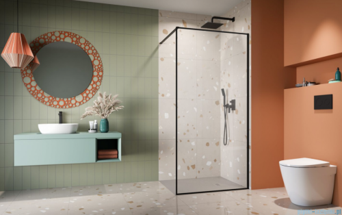 Radaway Modo F II Black kabina Walk-in 160x201cm Czarna szkło przejrzyste 10409164-54-01