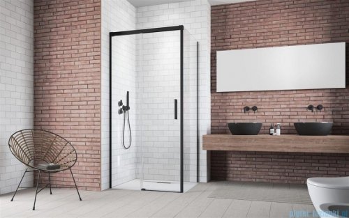 Radaway Idea Black Kdj kabina prysznicowa 140x70 prawa czarny mat/szkło przejrzyste 387044-54-01R/387048-54-01L