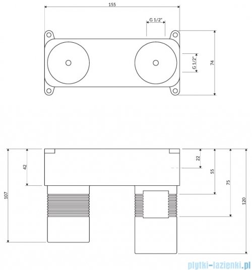 Omnires BOX element podtynkowy baterii umywalkowej podtynkowej BOX15HX