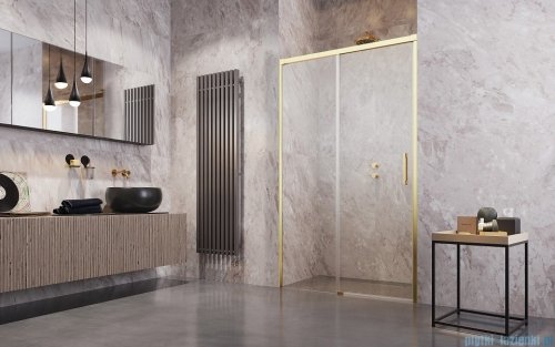 Radaway Idea Gold DWJ drzwi wnękowe 150cm lewe złoty połysk/szkło przejrzyste 387019-09-01L