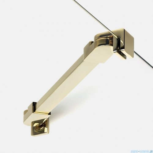 New Trendy New Soleo Light Gold 130x195 cm drzwi wnękowe wsporniki skośne złoty połysk/szkło przejrzyste D-0959A