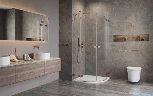 Radaway Essenza Pro Brushed Copper Pdd kabina 100x100cm szczotkowana miedź 10095100-93-01L/10095100-93-01R