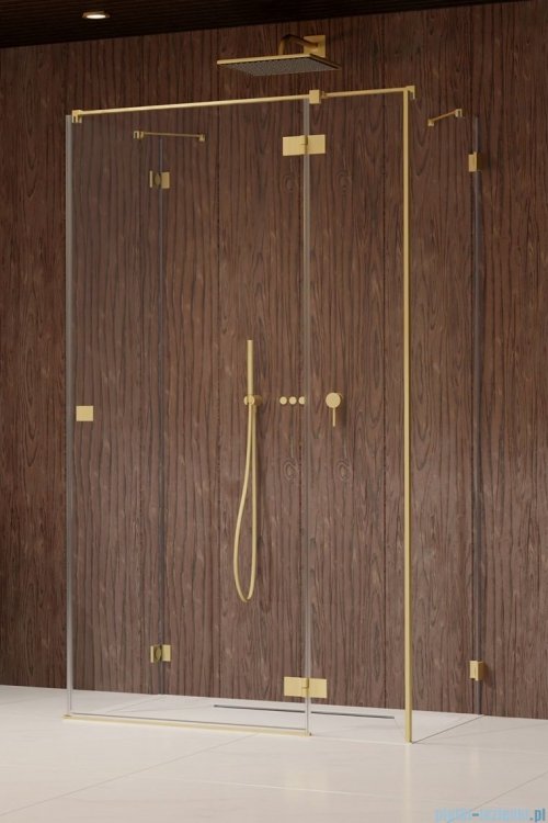 Radaway Essenza Pro Brushed Gold Kdj+S kabina 90x110x90cm prawa szczotkowane złoto 10097311-99-01R/10098090-01-01/10098090-01-01