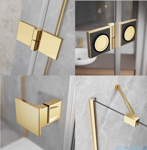 Radaway Essenza 8 Gold Kdj kabina 100x70cm lewa złoty połysk/szkło przejrzyste 10480612-01-01L/10470337-09-01L/10113070-01-01