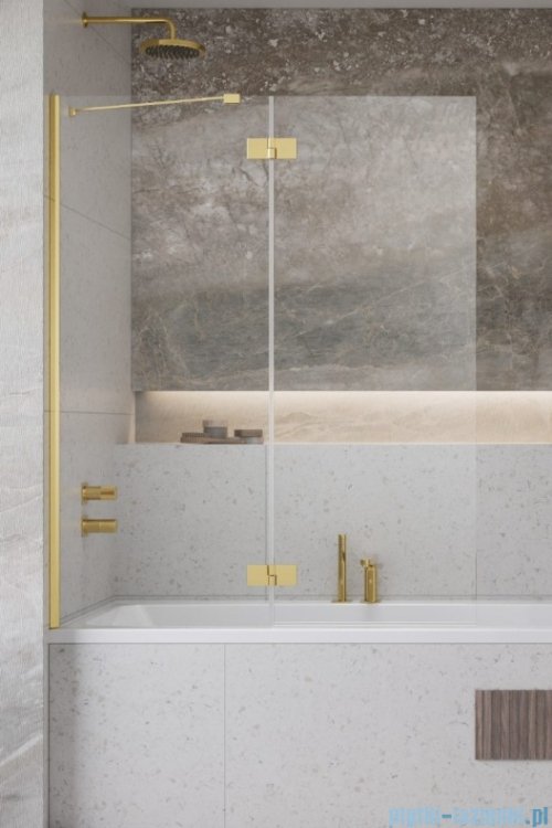 Radaway Essenza Gold PND II parawan nawannowy 120cm lewy złoty połysk/przejrzyste 110002120-09-01L