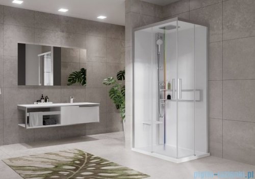 1Novellini Glax 2 2.0 kabina z hydromasażem hydro plus 100x70 lewa srebrna G22A197SM1L-1BB