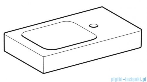 Geberit iCon Umywalka wisząca z powierzchnią odkładczą po prawej stronie 53x31cm KeraTect 124053600