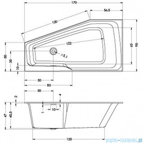 Riho Rethink Space 170x90cm wanna asymetryczna + syfon lewa B114001005
