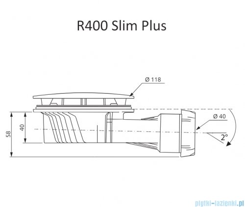Radaway syfon brodzikowy chrom 90mm SLIM PLUS R400P