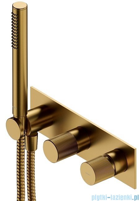 Omnires Contour bateria prysznicowo-wannowa podtynkowa z rączką prysznicową złoto szczotkowane CT8035/1GLB
