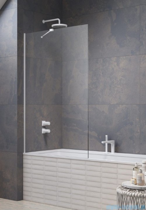 Radaway Modo New White Pnj parawan nawannowy 60cm L/P biały mat/szkło przejrzyste 10006060-04-01
