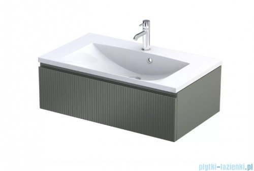 Oristo Brylant szafka podumywalkowa wisząca Ryflowana 80x25x45 oliwkowy mat OR36-SD1S-80-17R