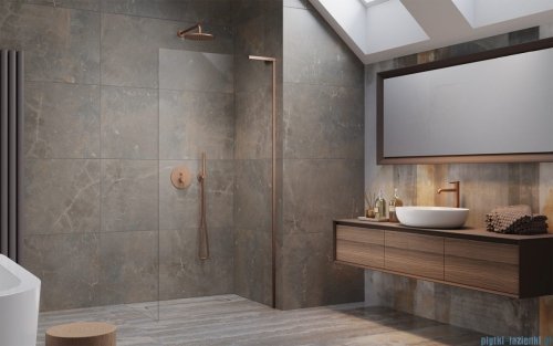 Radaway Modo SL II Brushed Copper kabina Walk-in 50x200 prawa szczotkowana miedź 10319054-93-01R