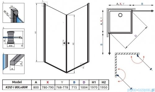 Radaway Eos KDD I kabina prysznicowa 80x80 przejrzyste 137213-01-01