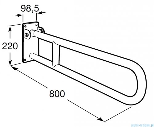 Roca Dostępna Łazienka Uchwyt ścienny składany Biały 80 cm  A816909009