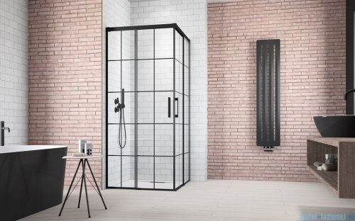 Radaway Idea Black 8 Kdd kabina 120x100cm czarny mat/szkło przejrzyste 10370120-54-01L/10370100-54-01R