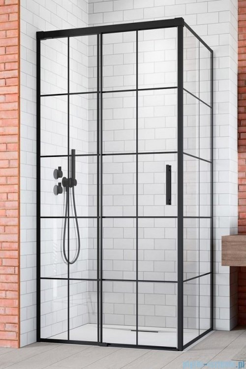 Radaway Idea Black Kdj Factory kabina prysznicowa 130x110 lewa czarny mat/szkło przejrzyste 387043-54-55L/387053-54-55R