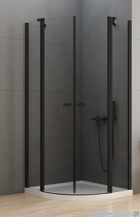 New Trendy New Soleo Black kabina półokrągła R55 100x100x195cm przejrzyste K-0540