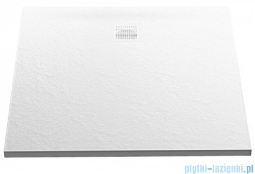 New Trendy Mori brodzik konglomeratowy kwadratowy 90x90x3 cm biały B-0433