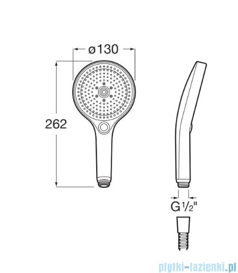 Roca Plenum słuchawka prysznicowa Rose Gold (Everlux-PVD) A5B8114RG0