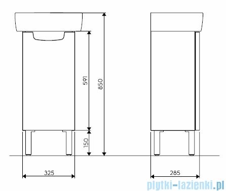 Koło Rekord szafka wisząca podumywalkowa  32,5x59,1x28,5 cm biały połysk 89541