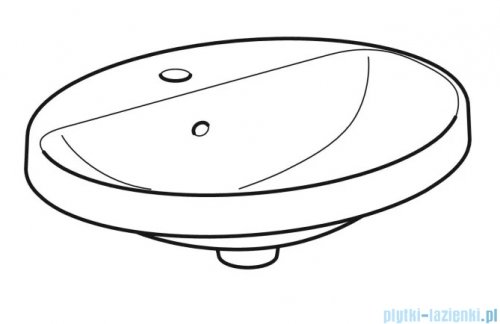 Geberit VariForm Umywalka owalna z półką z otworem na baterię 55x45cm KeraTect 500.720.00.2