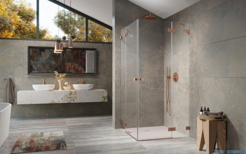 Radaway Essenza Pro Brushed Copper Kdd kabina 90x100cm szczotkowana miedź 10096090-93-01L/10096100-93-01R
