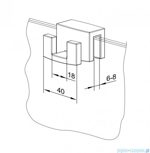Radaway grafit szczotkowany wieszak na kabinę prysznicową 6mm i 8mm WR-092