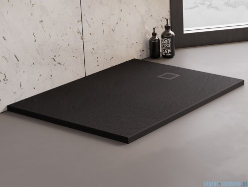 New Trendy Mori brodzik prostokątny z konglomeratu 100x90x3 cm czarny B-0404