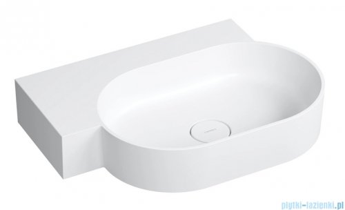 Omnires Ovo M+ umywalka nablatowa/wisząca lewa 64x44 cm biały mat OVO645UWLBM