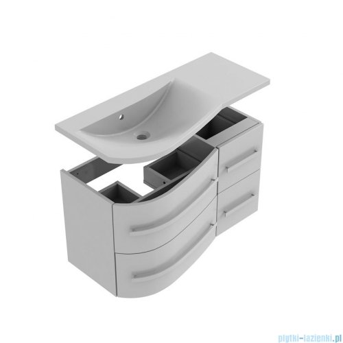 Oristo Opal szafka z umywalką lewa 90x50x44cm biały połysk OR30-SD4S-90-1-L/UME-OP-90-92-L