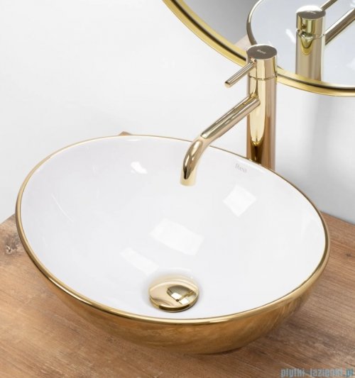 Rea Sofia Umywalka nablatowa Gold/White REA-U0456