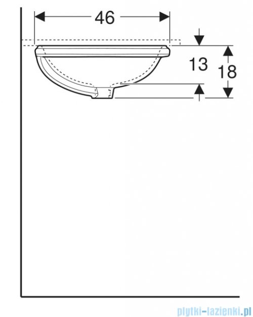 Geberit VariForm Umywalka owalna z przelewem 56x46cm 500.752.01.2