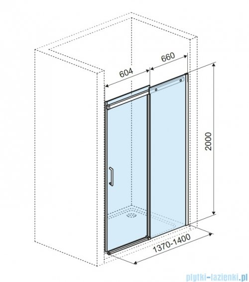 Excellent Rols drzwi wnękowe przesuwne 140 cm chrom szkło przejrzyste KAEX.2612.K.1400.CR