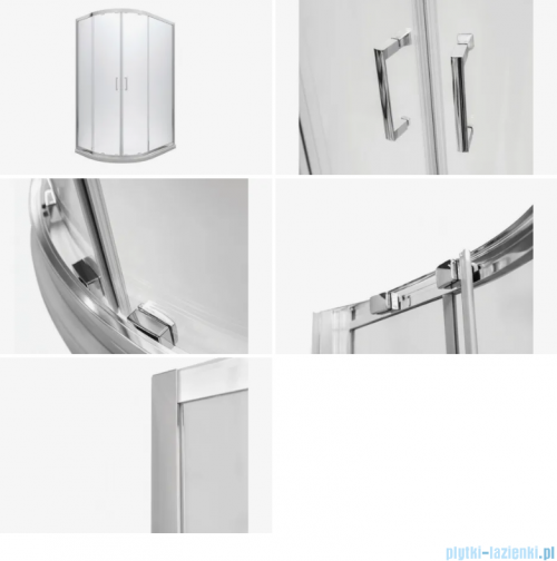 Besco Modern kabina asymetryczna 120x90x190cm przejrzyste  MA-129-190-C