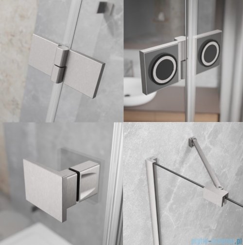 Radaway Essenza Kdj Brushed Nickel kabina 120x110cm prawa szczotkowany nikiel 1385042-91-01R/1384053-01-01