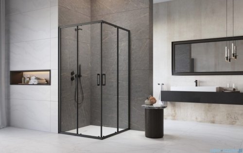 Radaway Premium Pro Black Kdd  kabina 100x90cm czarny mat/szkło przejrzyste 1017100-54-01L/1017090-54-01R