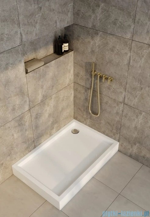 Schedpol Schedline Favory Plus brodzik prostokątny 100x90x16cm White Stone 3ST.F1P-90100/B/ST