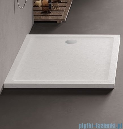 New Trendy Mild Stone Brodzik akrylowy prostokątny 80x140x4,5 cm biały B-0552