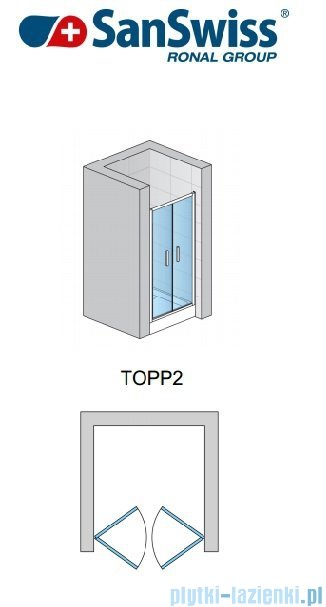 SanSwiss TOPP2 Drzwi 2-częściowe 60-90cm profil połysk TOPP2SM15007