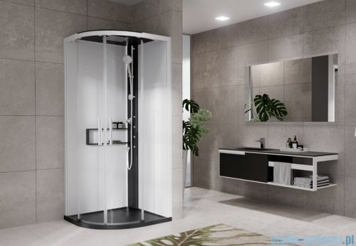 Novellini Glax 2 2.0 kabina z hydromasażem 90x90 czarna G22R90T1-1HU