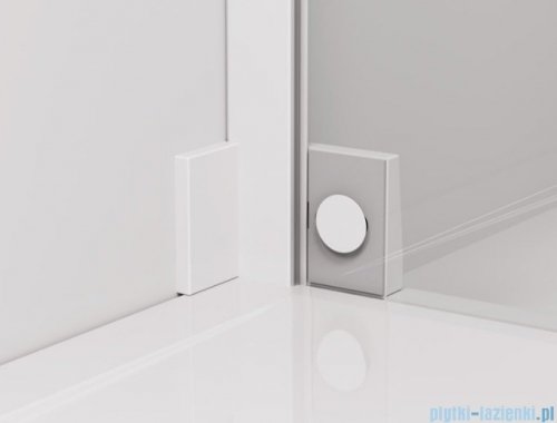 SanSwiss Cadura White Line drzwi wahadłowe 110cm jednoczęściowe lewe z polem stałym biały mat CA31CG1100907