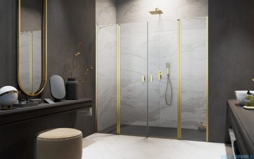 Radaway Nes DWD II Brushed Gold drzwi wnękowe 180cm W1 szczotkowane złoto 10037103-99-01/10041077-99-01