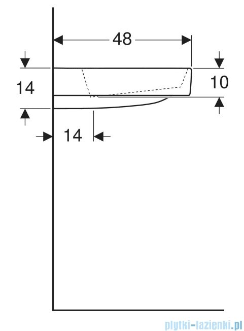 Geberit One CleanDrain Umywalka prostokątna z otworem na baterię 105x48cm KeraTect 505.046.00.1