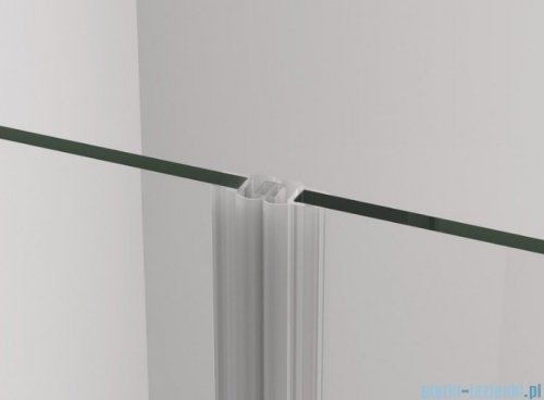 SanSwiss Cadura White Line drzwi wahadłowe 140cm jednoczęściowe lewe z polem stałym biały mat CA31CG1400907