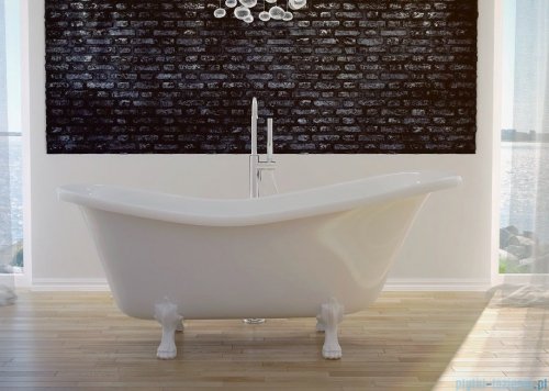 Besco Otylia Glam srebrna 160x77 wanna wolnostojąca Retro + nogi złote #WKO-160-GSG